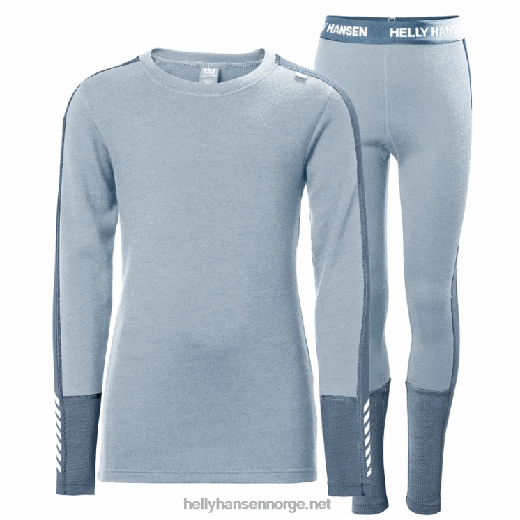 juniors lifa merino midweight base layer sett Helly-Hansen F6TJ02482 nytte gre knust gra