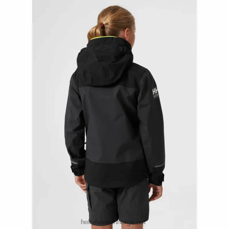 juniors salt port 2.0 seilerjakke Helly-Hansen F6TJ02559 lyseblå
 hvit