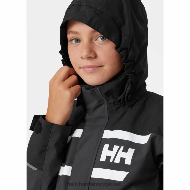 juniors salt port 2.0 seilerjakke Helly-Hansen F6TJ02559 lyseblå
 hvit