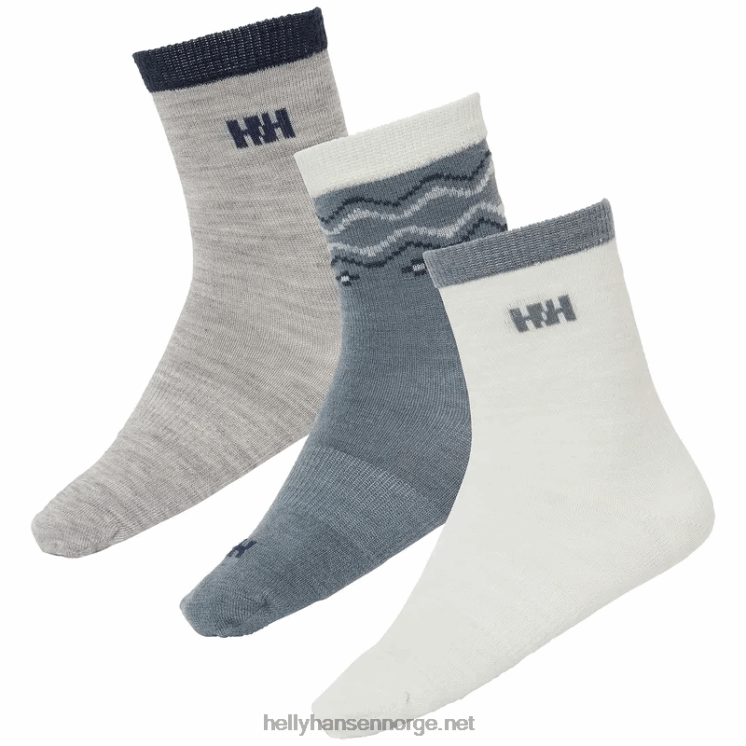 ullsokker til barn. 3pk Helly-Hansen F6TJ01008 grå melang