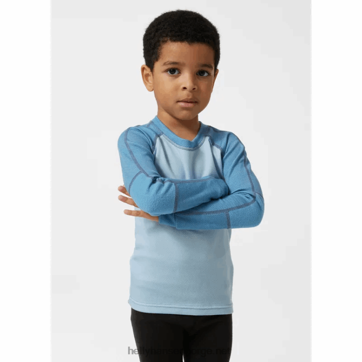 hh lifa merino baselagsett for barn Helly-Hansen F6TJ02355 blåregn pu