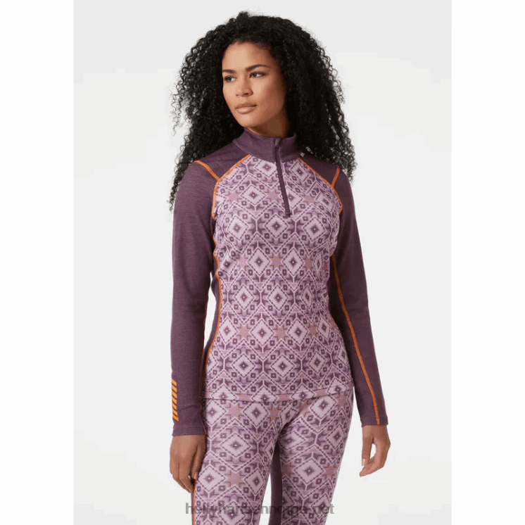 kvinner lifa merino midweight 2-i-1 grafisk halv glidelås baselag Helly-Hansen F6TJ02064 babytropp