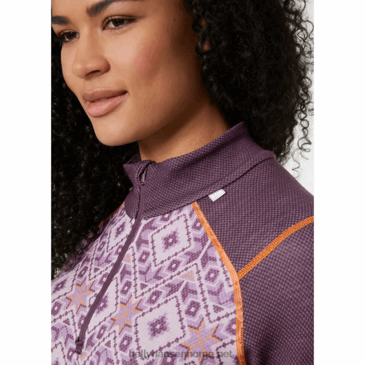 kvinner lifa merino midweight 2-i-1 grafisk halv glidelås baselag Helly-Hansen F6TJ02064 babytropp