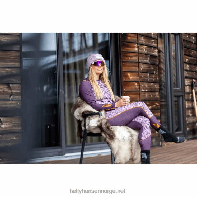 kvinner lifa merino midweight 2-i-1 grafisk halv glidelås baselag Helly-Hansen F6TJ02064 babytropp