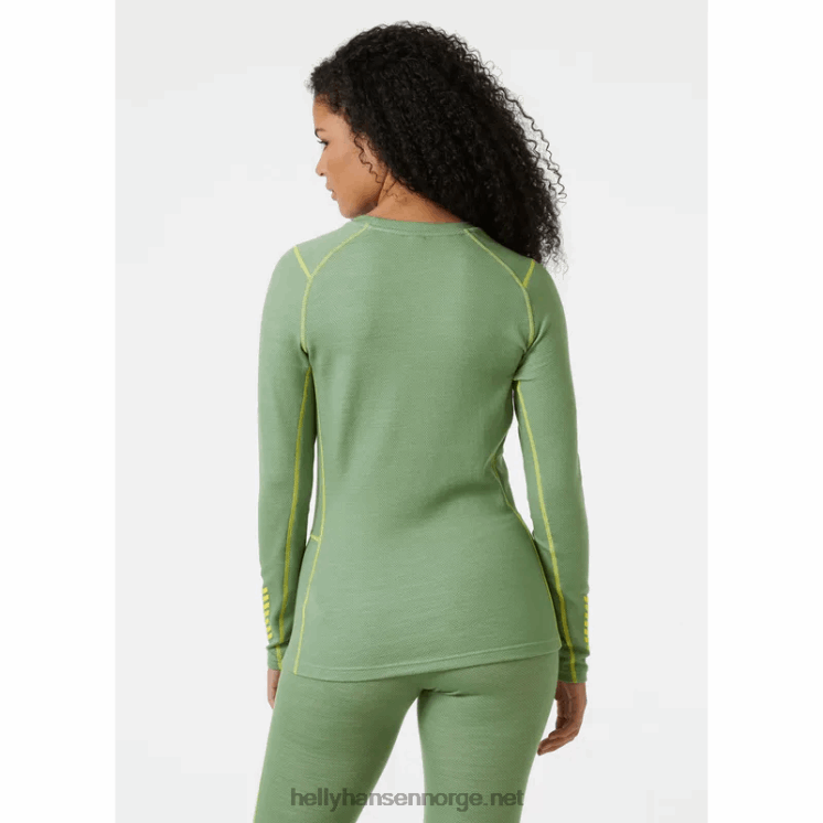 kvinners lifa merino midweight grafisk langermet crew baselag Helly-Hansen F6TJ02070 marine deco f