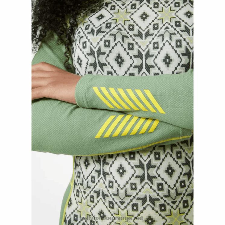 kvinners lifa merino midweight grafisk langermet crew baselag Helly-Hansen F6TJ02070 marine deco f