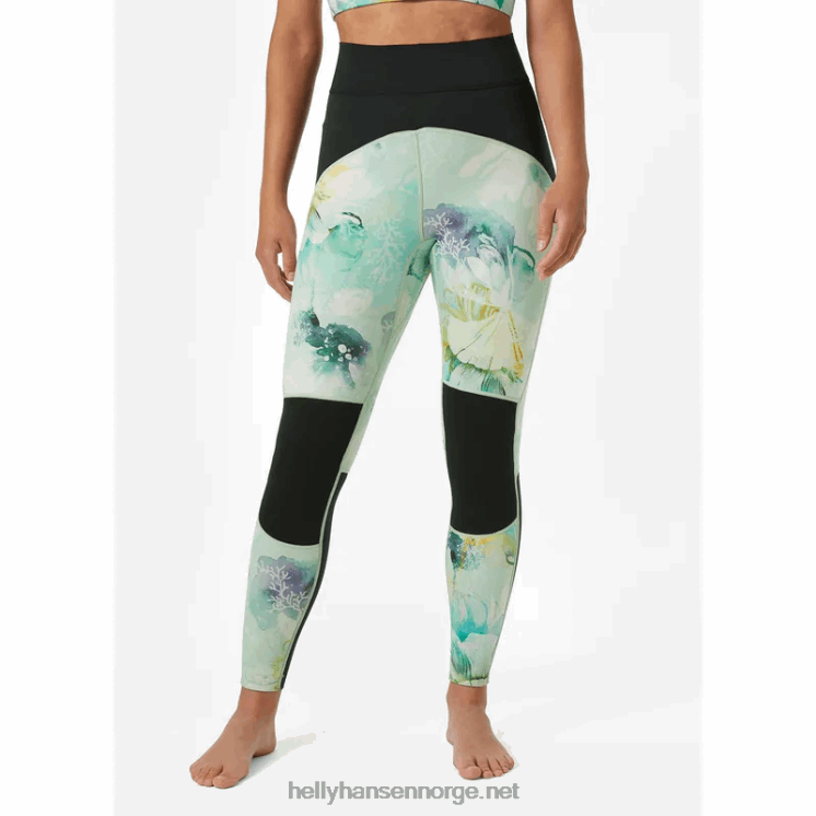 vannklær rashguard for kvinner Helly-Hansen F6TJ02724 marineblå stripe
 hvit