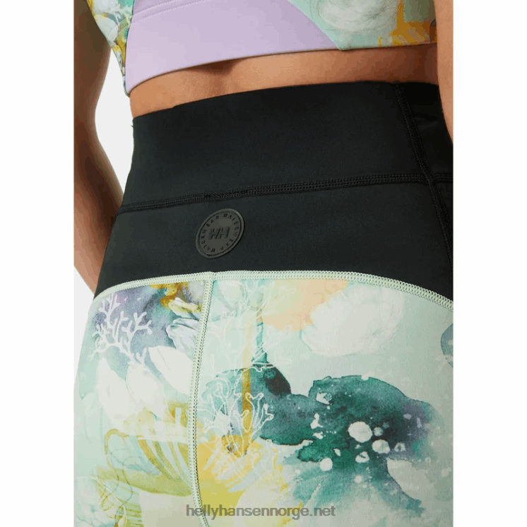 vannklær rashguard for kvinner Helly-Hansen F6TJ02724 marineblå stripe
 hvit