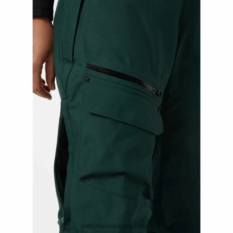 kvinners powderqueen bib skibukser Helly-Hansen F6TJ01853 knust gra