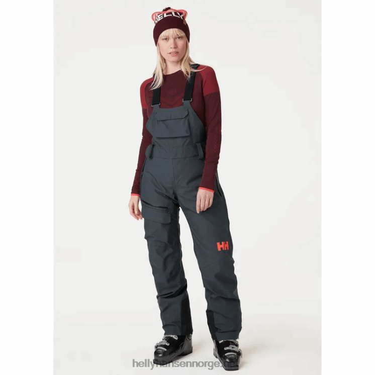 kvinners powderqueen bib skibukser Helly-Hansen F6TJ01855 blå tåke