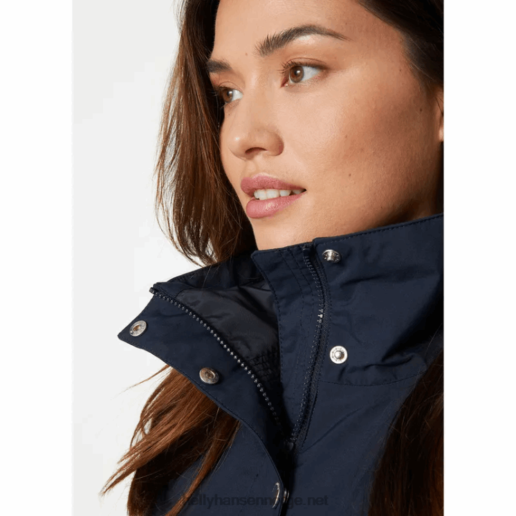 valentia regnfrakk for kvinner Helly-Hansen F6TJ02612 svart
 marinen