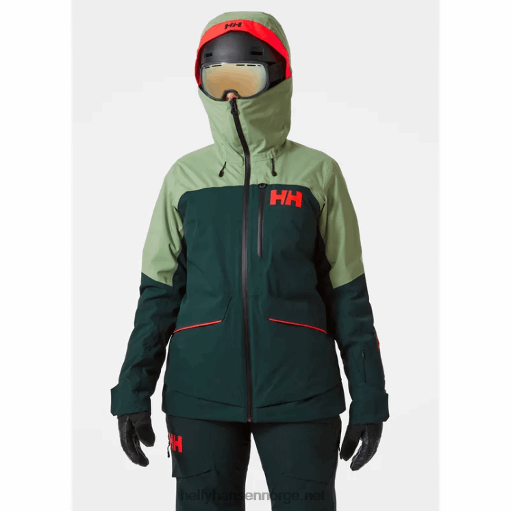 kvinners powchaser lifaloft isolert skijakke Helly-Hansen F6TJ02655 knust gra