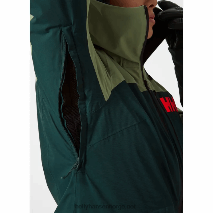kvinners powchaser lifaloft isolert skijakke Helly-Hansen F6TJ02655 knust gra