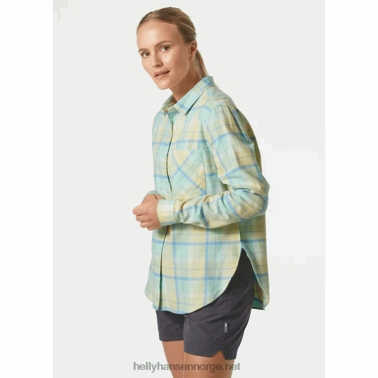 kvinner lokka økologisk flanell langermet skjorte Helly-Hansen F6TJ02025 mjød mønster