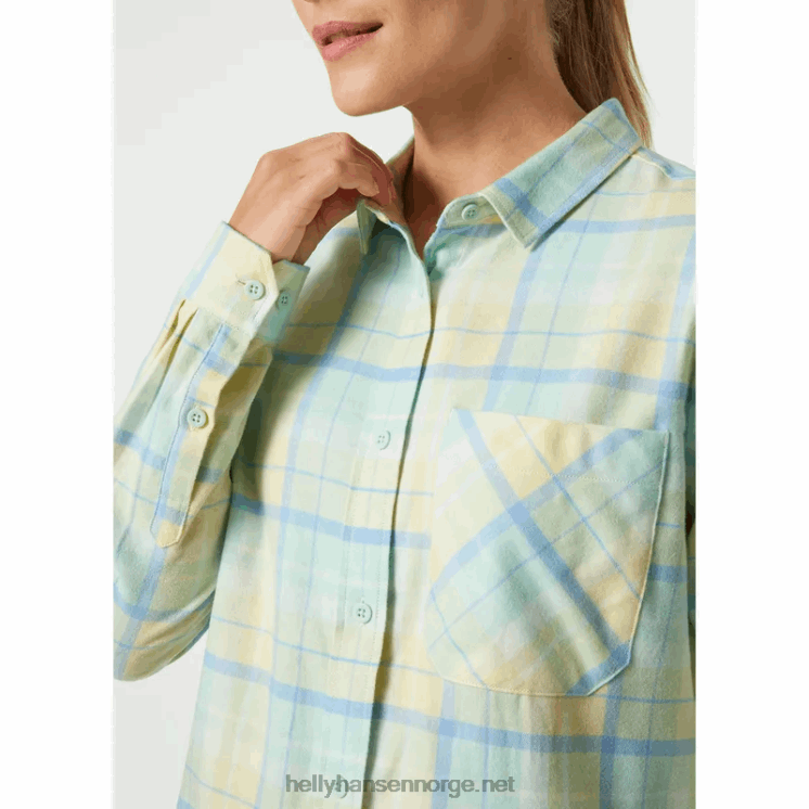 kvinner lokka økologisk flanell langermet skjorte Helly-Hansen F6TJ02025 mjød mønster