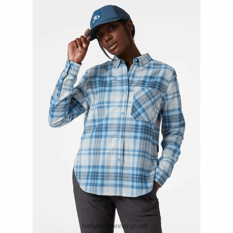 kvinner lokka økologisk flanell langermet skjorte Helly-Hansen F6TJ02026 mynte pledd
