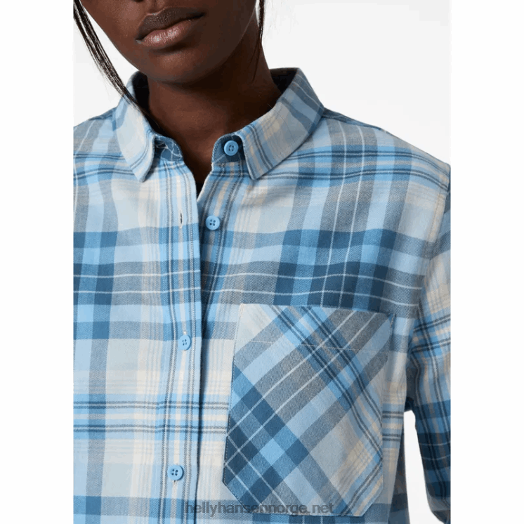 kvinner lokka økologisk flanell langermet skjorte Helly-Hansen F6TJ02026 mynte pledd