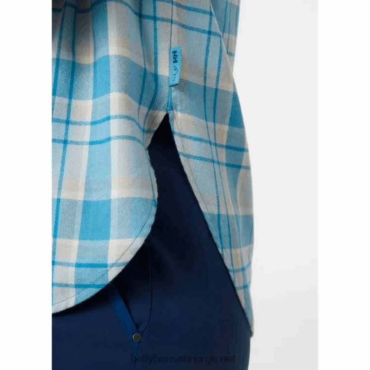 kvinner lokka økologisk flanell langermet skjorte Helly-Hansen F6TJ02027 skagen blå