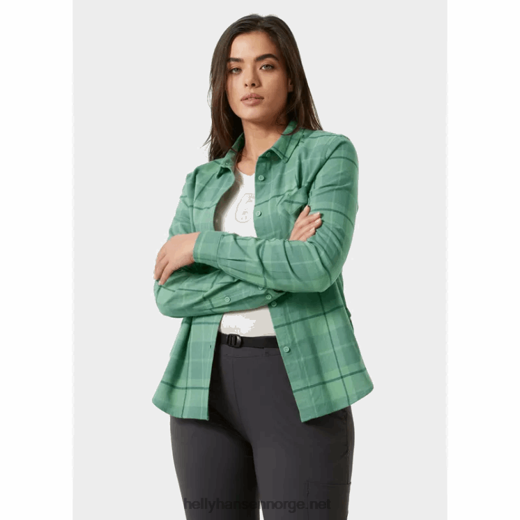 kvinner lokka økologisk flanell langermet skjorte Helly-Hansen F6TJ02028 myk grå