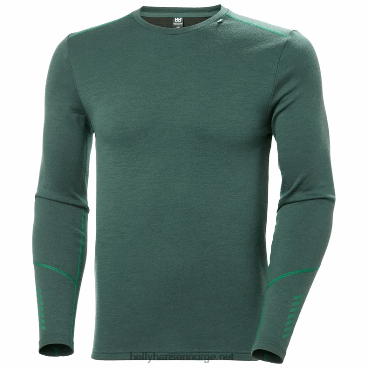 menns lifa merino midweight crew baselag Helly-Hansen F6TJ01074 dyp fjord
