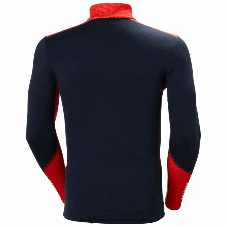 menns lifa merino midweight halv glidelås baselag Helly-Hansen F6TJ01086 svart