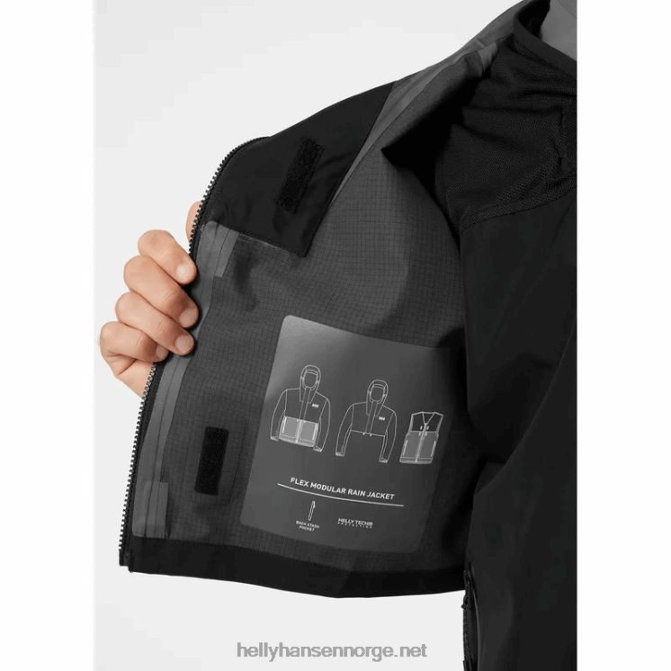 flex modulær regnjakke for menn Helly-Hansen F6TJ0257 svart