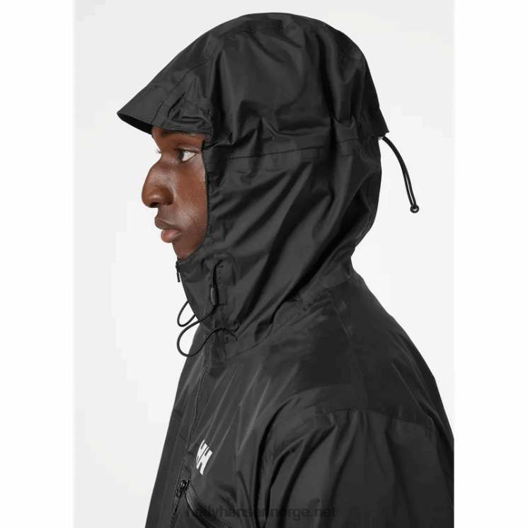 sykkelregnjakke med hette for menn Helly-Hansen F6TJ0237 svart