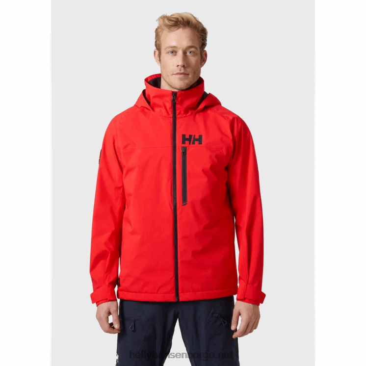 hp racing lifaloft seiljakke med hette for menn Helly-Hansen F6TJ095 varsel rød