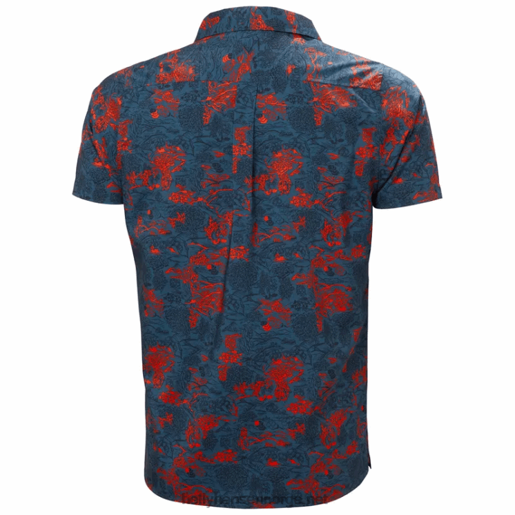 herre oya resirkulert skjorte Helly-Hansen F6TJ01017 støvete blå