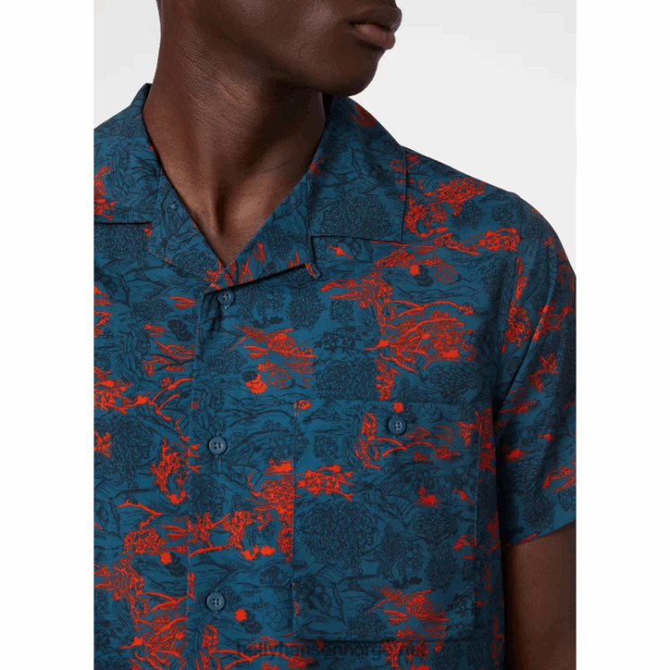 herre oya resirkulert skjorte Helly-Hansen F6TJ01017 støvete blå