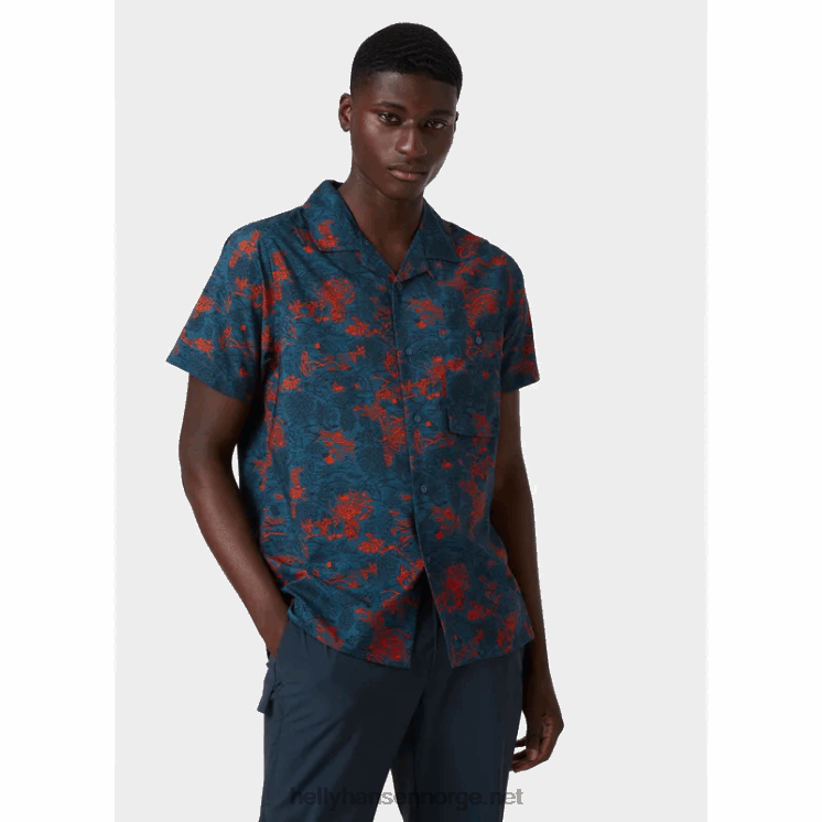 herre oya resirkulert skjorte Helly-Hansen F6TJ01017 støvete blå