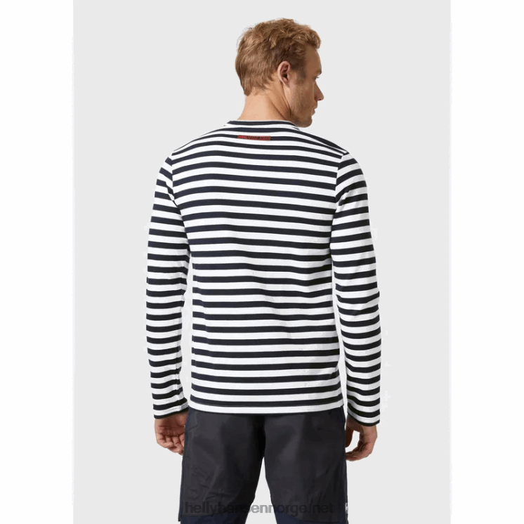 Langermet t-skjorte i bomull for menn Helly-Hansen F6TJ0938 dyp fjord