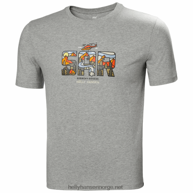 f2f t-skjorte i økologisk bomull for menn Helly-Hansen F6TJ0891 grå mel kvm