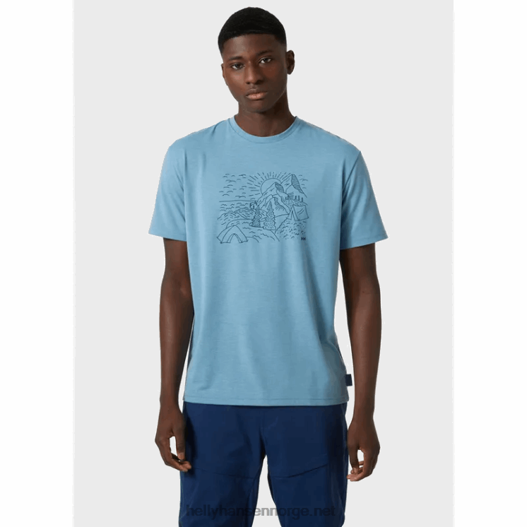 herre skog resirkulert grafisk t-skjorte Helly-Hansen F6TJ0846 hav