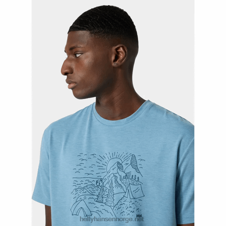 herre skog resirkulert grafisk t-skjorte Helly-Hansen F6TJ0846 hav