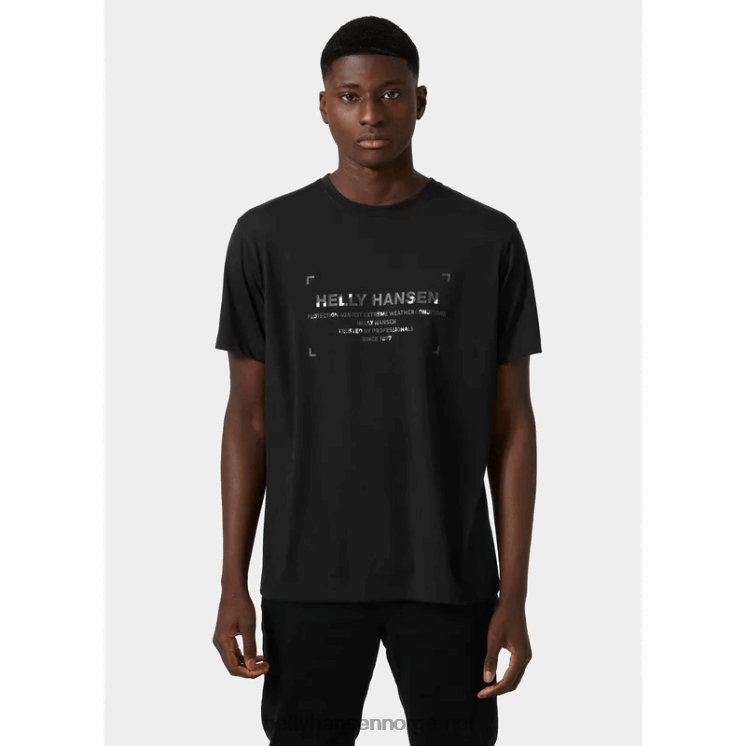 hurtigtørkende t-skjorte for menn Helly-Hansen F6TJ0901 mørkeste spr