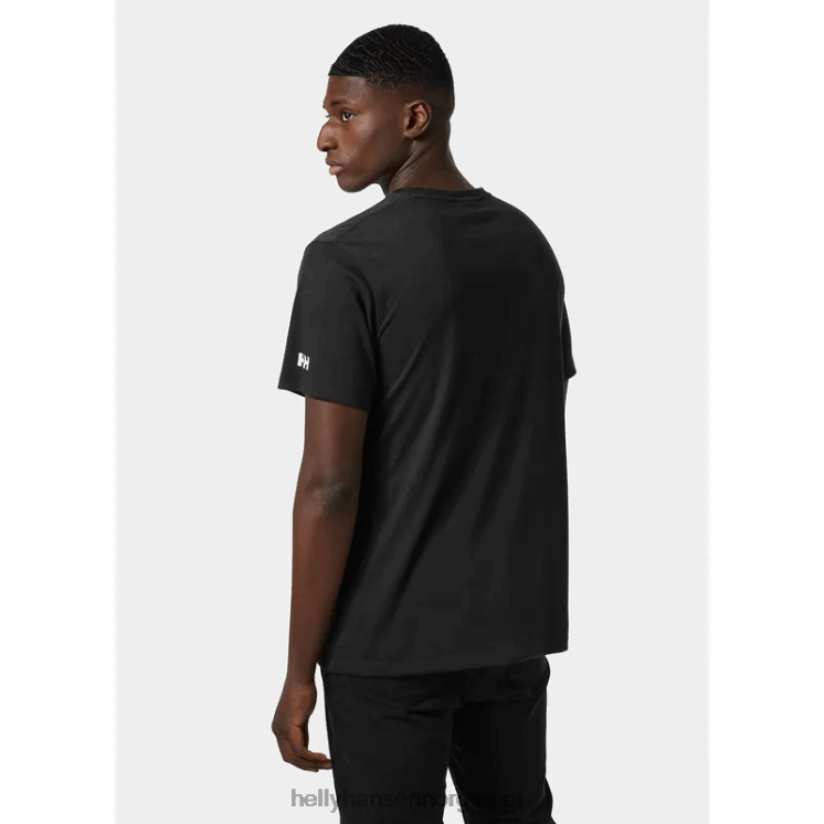 hurtigtørkende t-skjorte for menn Helly-Hansen F6TJ0901 mørkeste spr