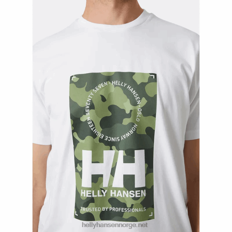 t-skjorte i bomull for menn Helly-Hansen F6TJ0947 dyp fjord